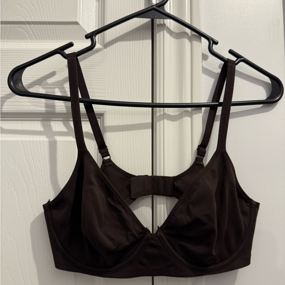 Elegant Chocolate Unlined Brown Bra 36C